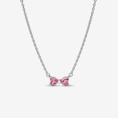 Collana Fiocco Luminoso Rosa