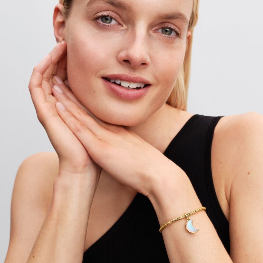Bracciale Maglia Snake Sfaccettata con Chiusura a Cuore