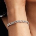 Bracciale Catena Maglia Cubana Pavè con Ovali Bracciale Catena Maglia Cubana Pavè con Ovali