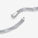 Bracciale Catena Maglia Cubana Pavè con Ovali Bracciale Catena Maglia Cubana Pavè con Ovali