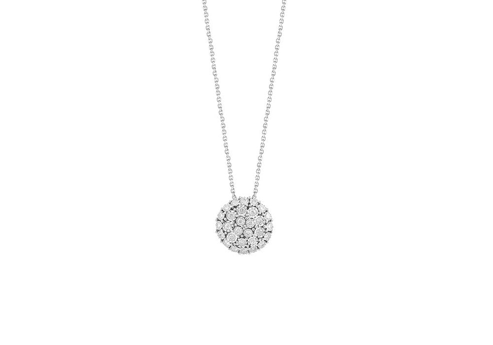 Bliss - Collierino In Oro Bianco - Rugiada Pave' Bliss - Collierino In Oro Bianco - Rugiada Pave'