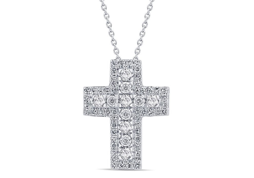 Bliss - Collana Croce - Oro Bianco - Diamante Bliss - Collana Croce - Oro Bianco - Diamante