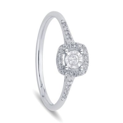 Bliss - Anello In Oro Bianco - Diamante - Rugiada