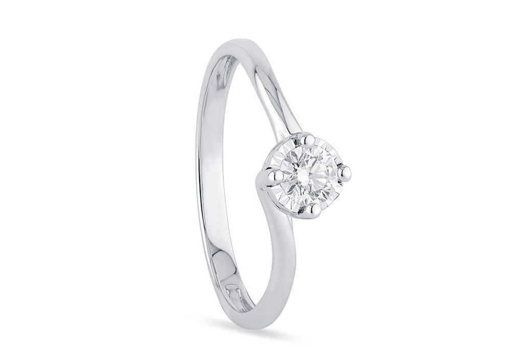 Bliss - Anello In Oro Bianco - Diamante Rotondo Bliss - Anello In Oro Bianco - Diamante Rotondo