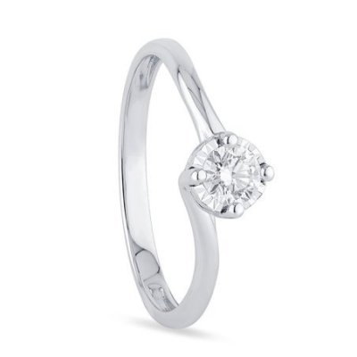 Bliss - Anello In Oro Bianco - Diamante Rotondo