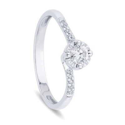 Bliss - Anello In Oro Bianco - Diamante Rotondo