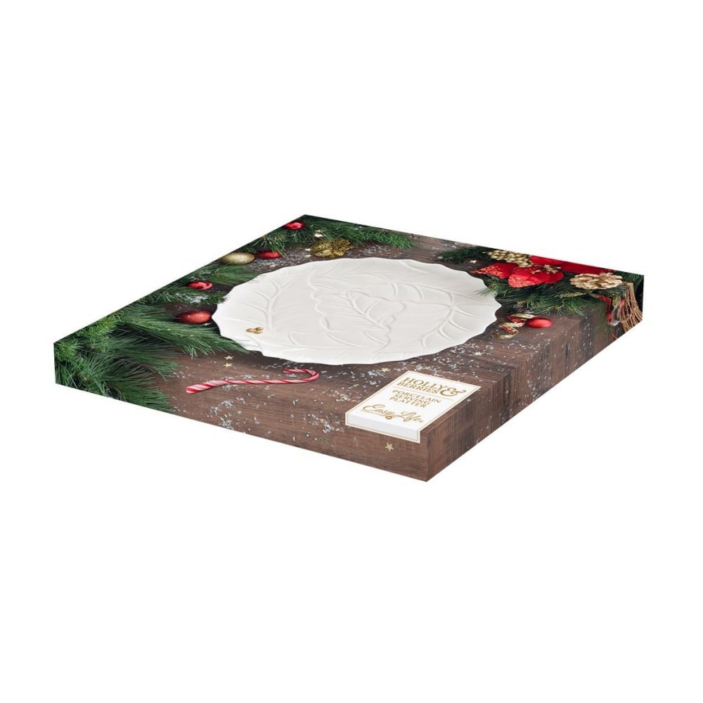 Easy Life - Piatto Torta Holly & Berries - Porcellana Easy Life - Piatto Torta Holly & Berries - Porcellana