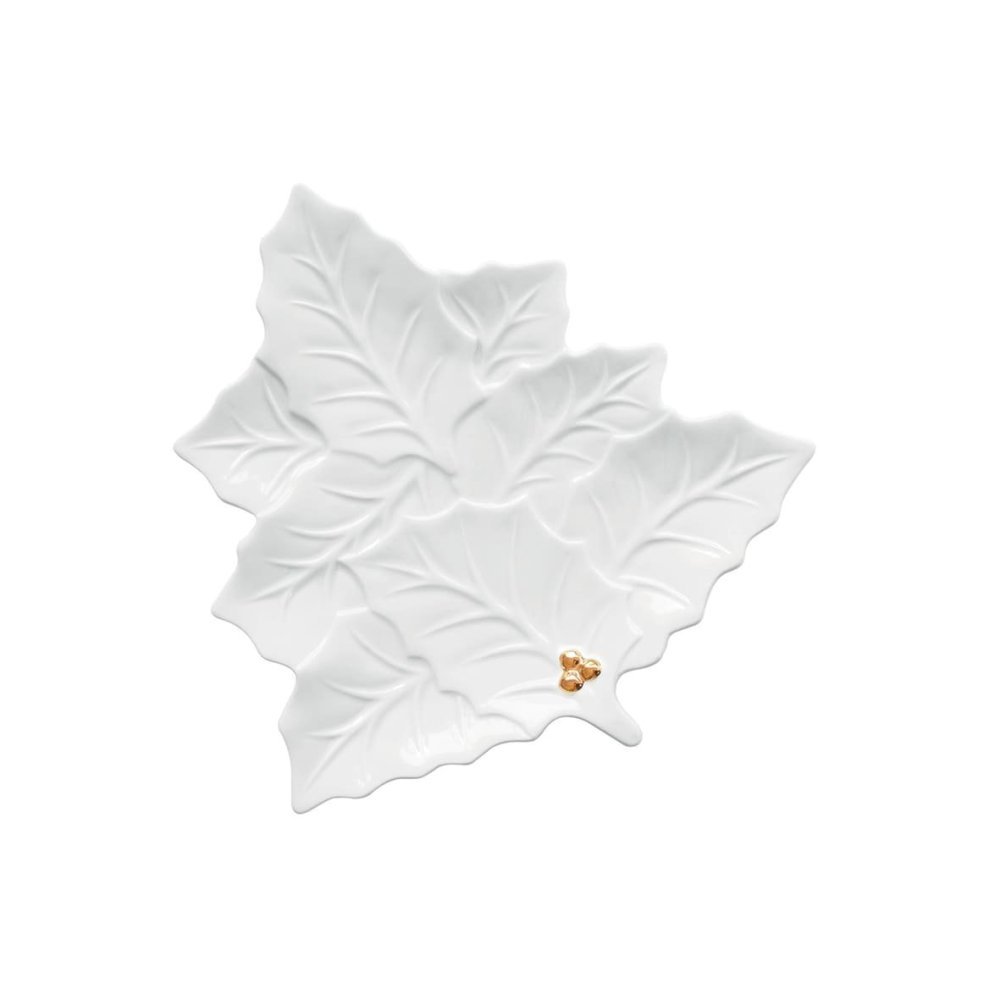 Easy Life - Piatto In Porcellana - 22X22 Cm - Holly & Berries