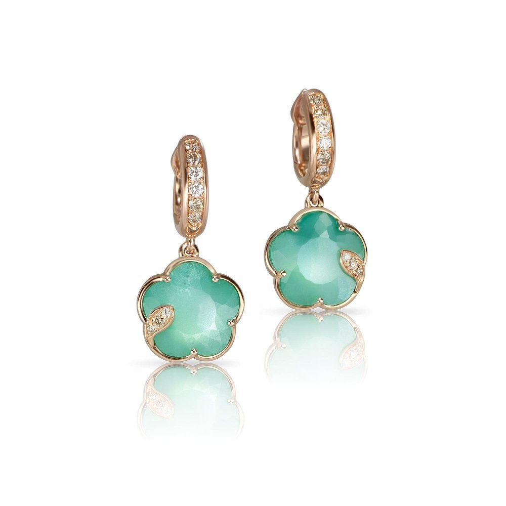 Pasquale Bruni - Orecchini Petit Joli Lunaire - 18K Rose Gold - Green Agate