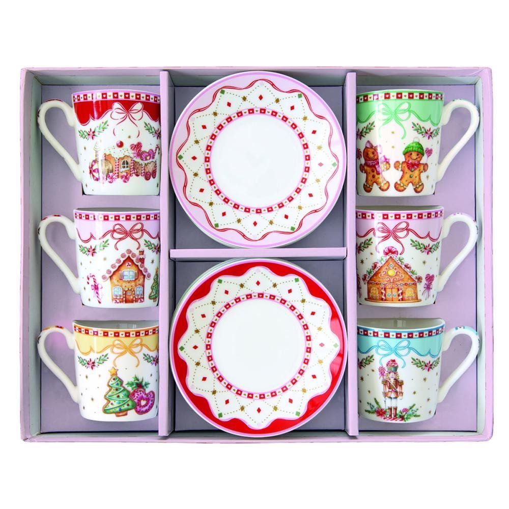 Easy Life - Set Tazzine Sweet Christmas - Porcellana Easy Life - Set Tazzine Sweet Christmas - Porcellana