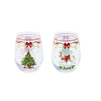 Easy Life - Set 2 Bicchieri 500 Ml - Vetro - Christmas Tale