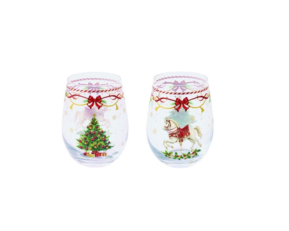 Easy Life - Set 2 Bicchieri 500 Ml - Vetro - Christmas Tale