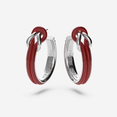 Pianegonda - Orecchini A Cerchio - Argento 925 - Pelle