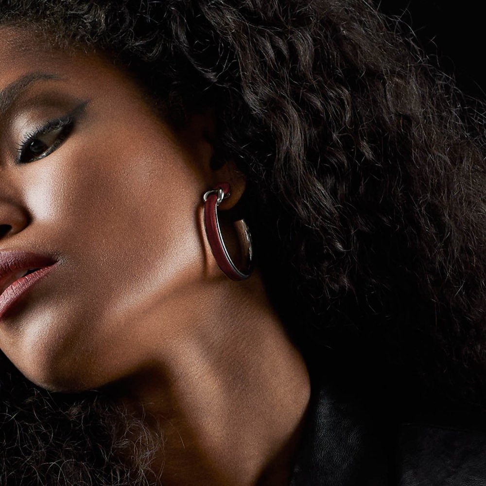 Pianegonda - Orecchini A Cerchio - Argento 925 - Pelle