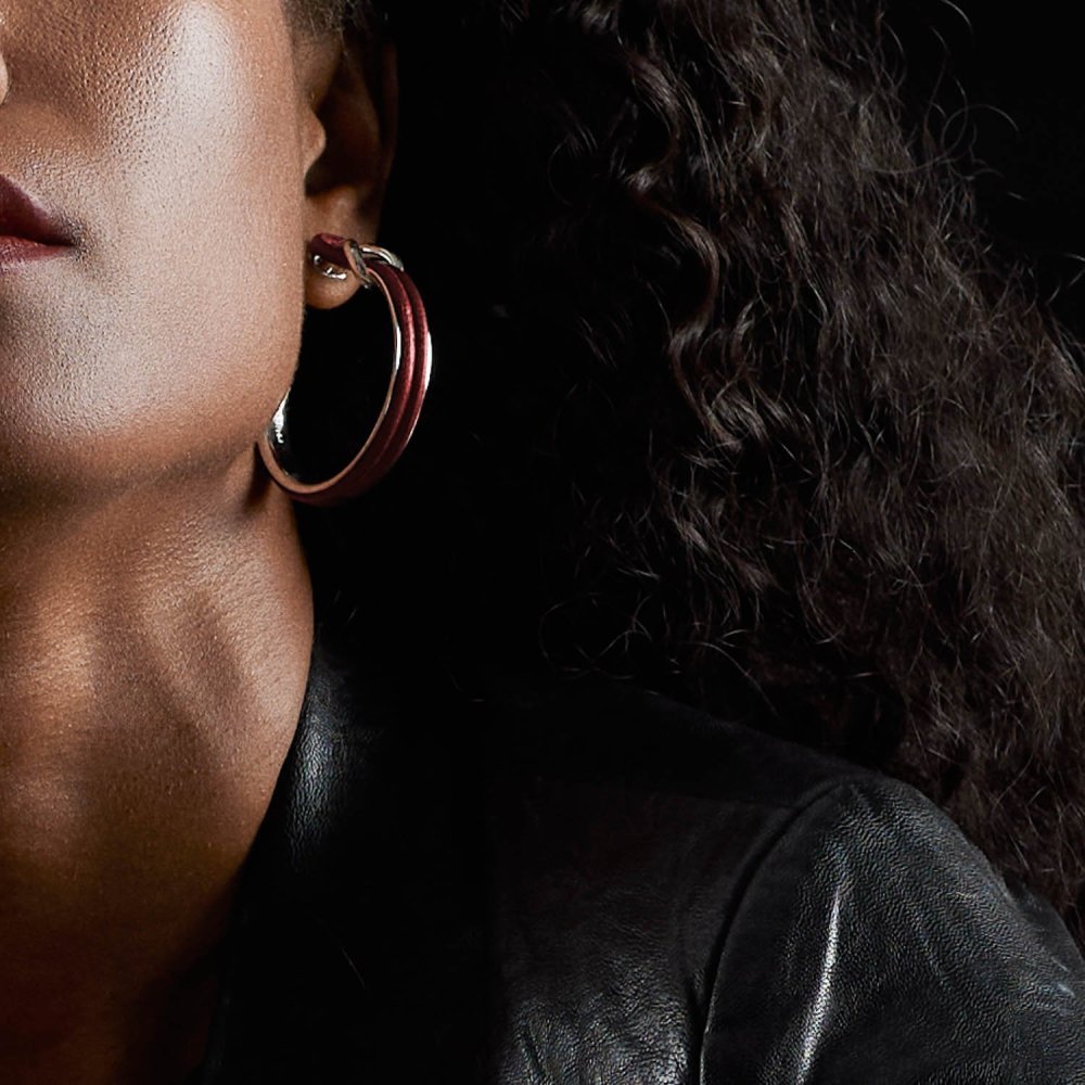 Pianegonda - Orecchini A Cerchio - Argento 925 - Pelle