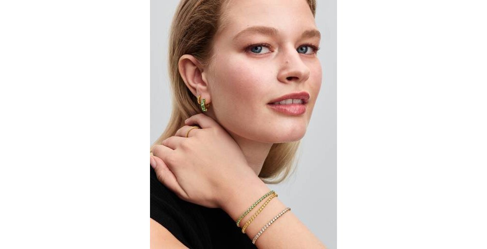 Bracciale Tennis Cristalli Verdi