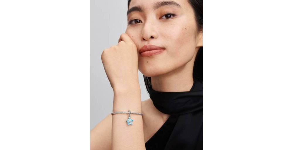 Charm Pendente Fiore di ciliegio blu