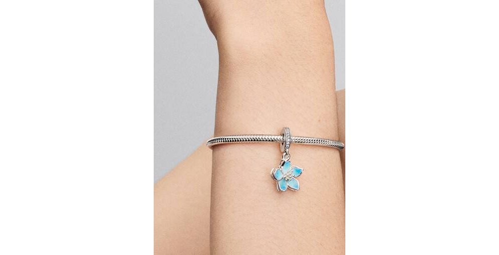 Charm Pendente Fiore di ciliegio blu