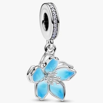 Charm Pendente Fiore di ciliegio blu