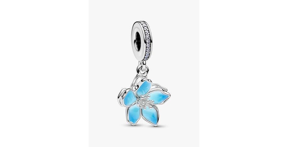 Charm Pendente Fiore di ciliegio blu