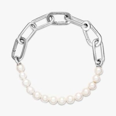 Bracciale Maglia Link con Perle d’Acqua Dolce Coltivate Pandora ME