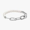 Bracciale Maglia Link con Perle d’Acqua Dolce Coltivate Pandora ME