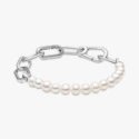 Bracciale Maglia Link con Perle d’Acqua Dolce Coltivate Pandora ME