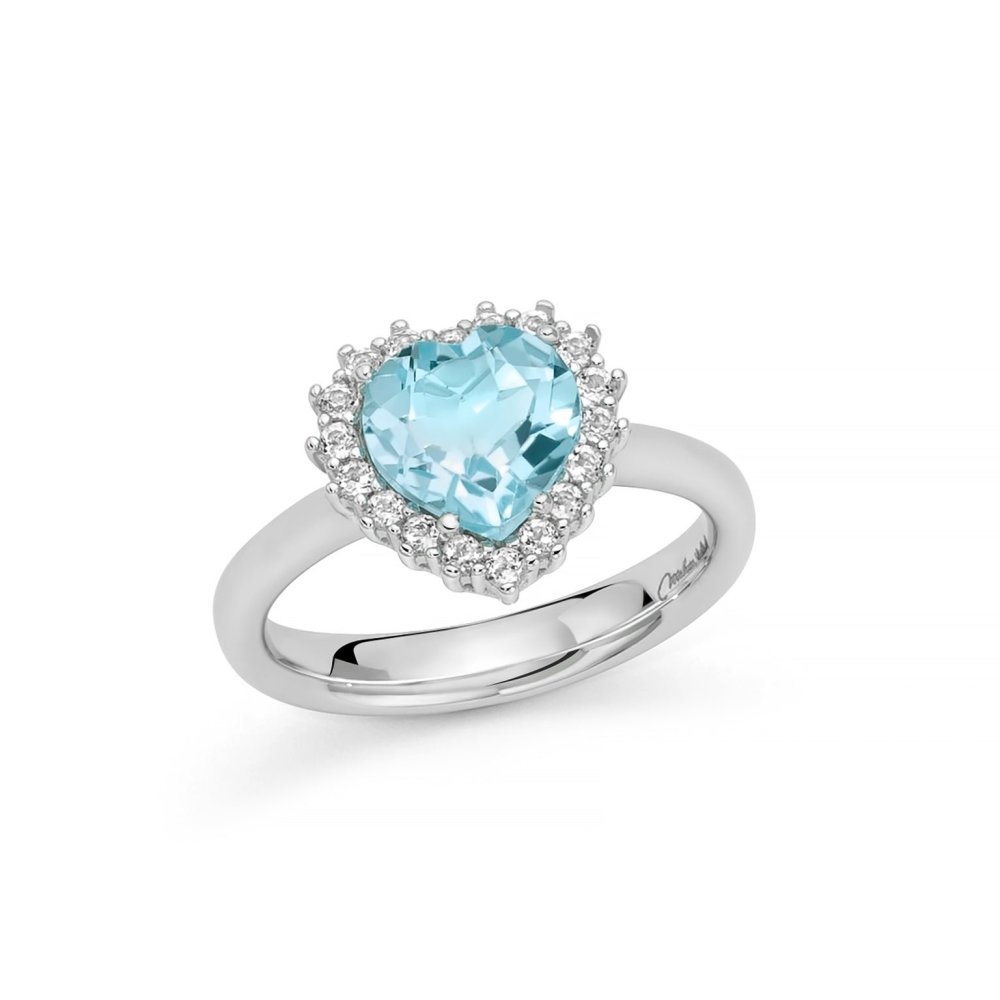 Miluna - Anello Gemma Cuore - Argento 925