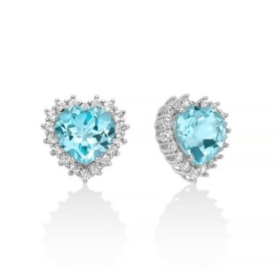 Miluna - Orecchini Gemma Cuore - Argento 925