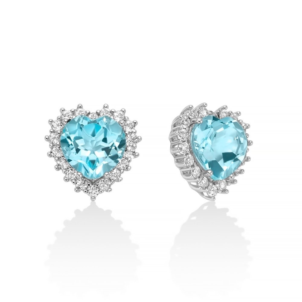 Miluna - Orecchini Gemma Cuore - Argento 925