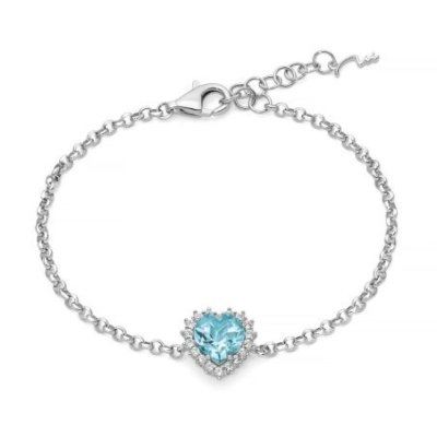 Miluna - Bracciale Gemma Cuore - Argento