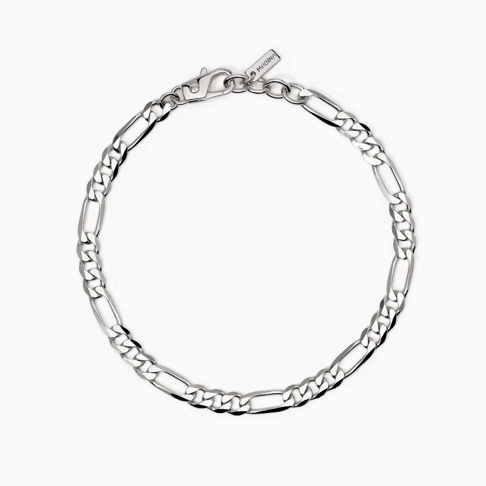 Mabina - Bracciale Uomo - Argento - Catena Figaro