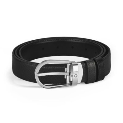 Montblanc - Cintura Reversibile - Pelle Nera - Elegante