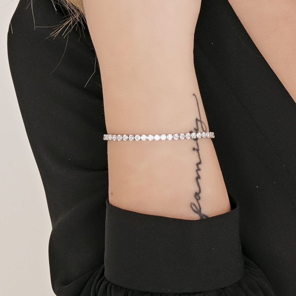 Luca Barra - Bracciale Tennis - Acciaio - Cristalli