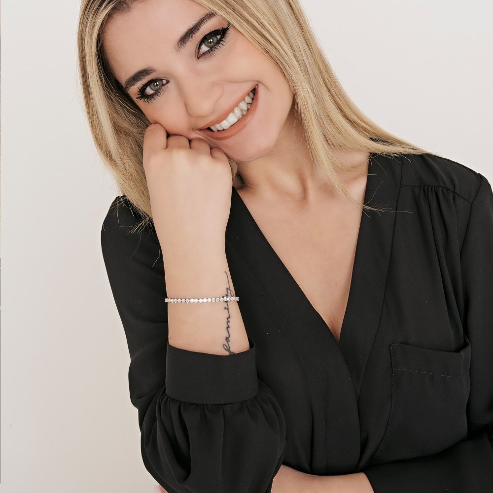 Luca Barra - Bracciale Tennis - Acciaio - Cristalli