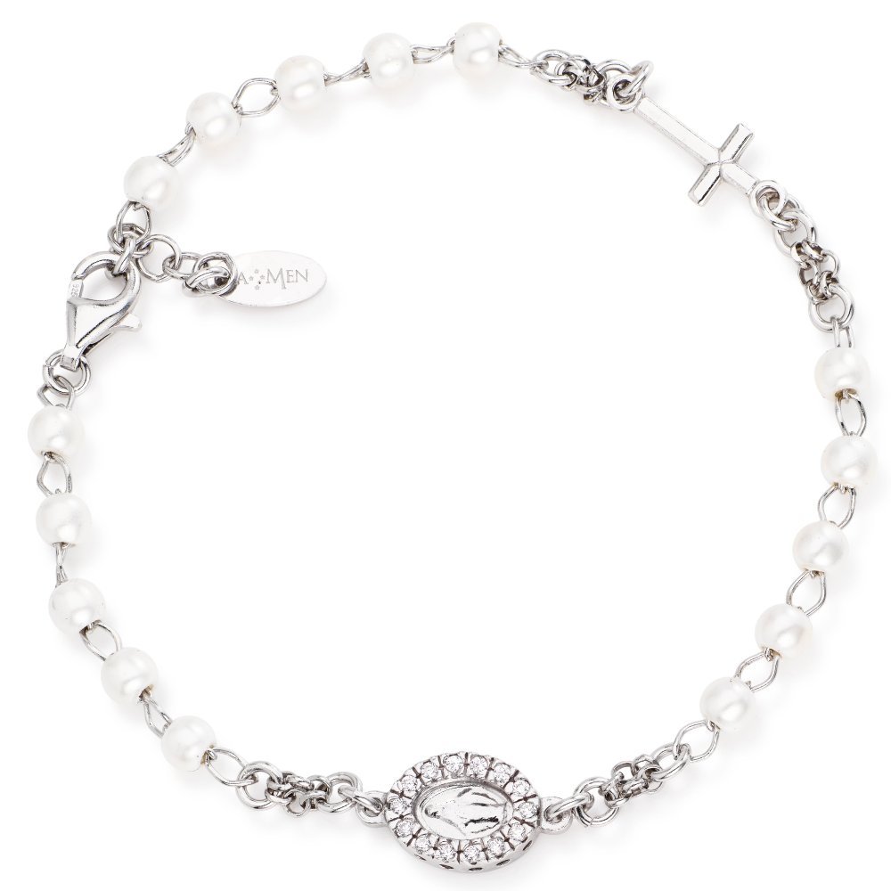 Amen - Bracciale Rosario Miracolosa - Argento