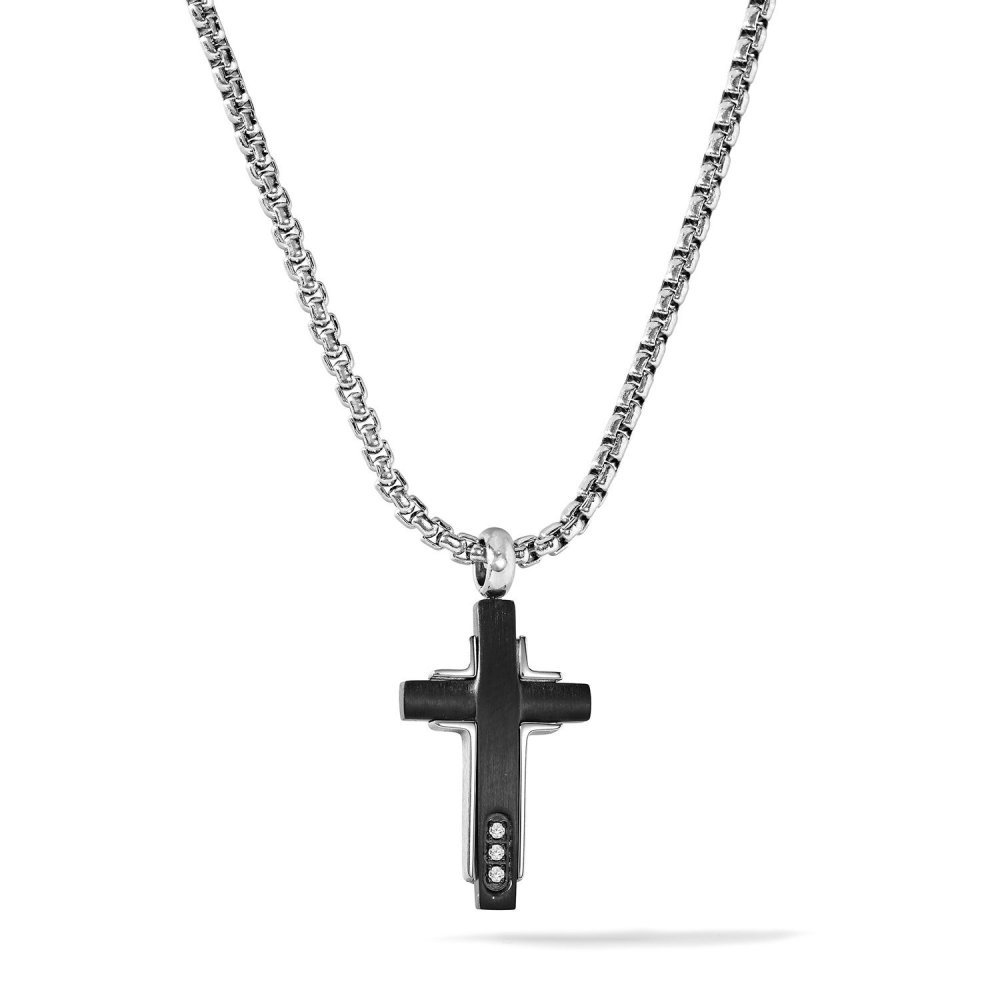 Comete Gioielli - Collana Croce - Acciaio - Uomo