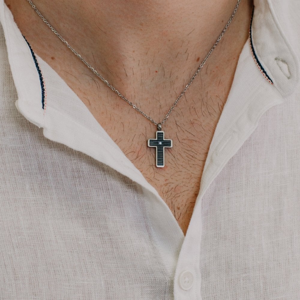 Comete Gioielli - Collana Croce - Acciaio - Pvd Nero