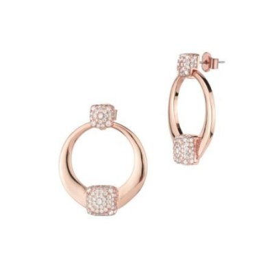 Boccadamo - Orecchini Oro Rosa - Cerchi Grandi - Zirconi