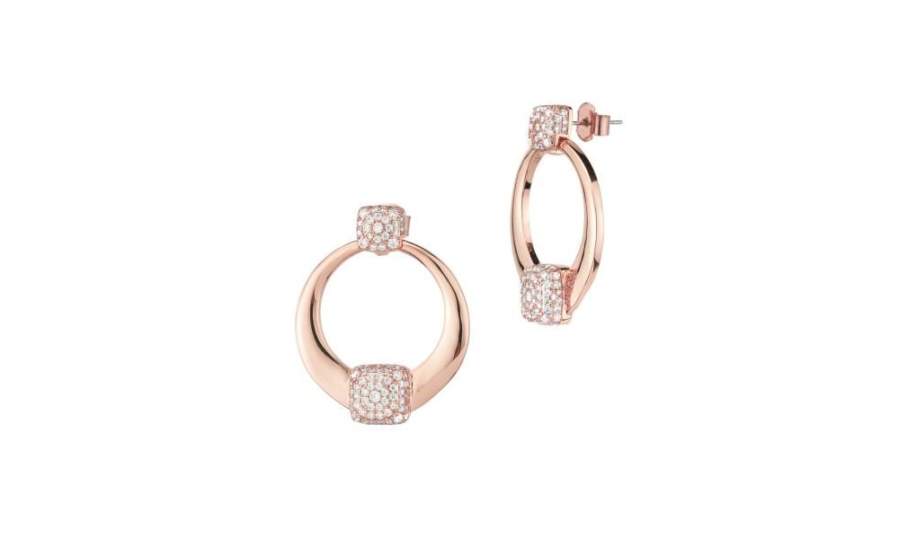 Boccadamo - Orecchini Oro Rosa - Cerchi Grandi - Zirconi