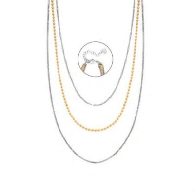 4Us Cesare Paciotti - Collana Tre Fili - Acciaio