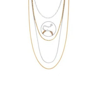 4Us Cesare Paciotti - Collana Quattro Fili - Acciaio