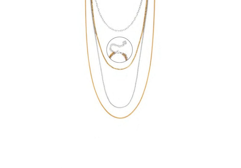 4Us Cesare Paciotti - Collana Quattro Fili - Acciaio