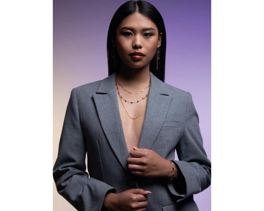 4Us Cesare Paciotti - Collana Quattro Fili - Acciaio