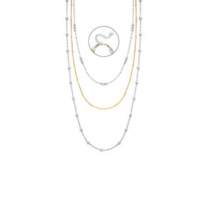 4Us Cesare Paciotti - Collana Tre Fili - Acciaio