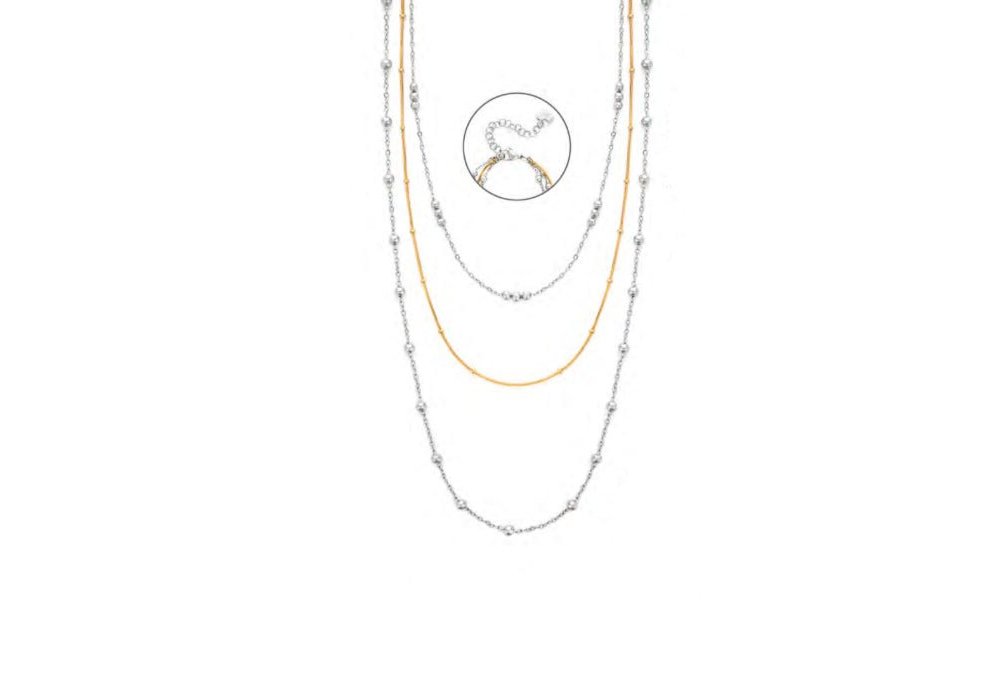 4Us Cesare Paciotti - Collana Tre Fili - Acciaio