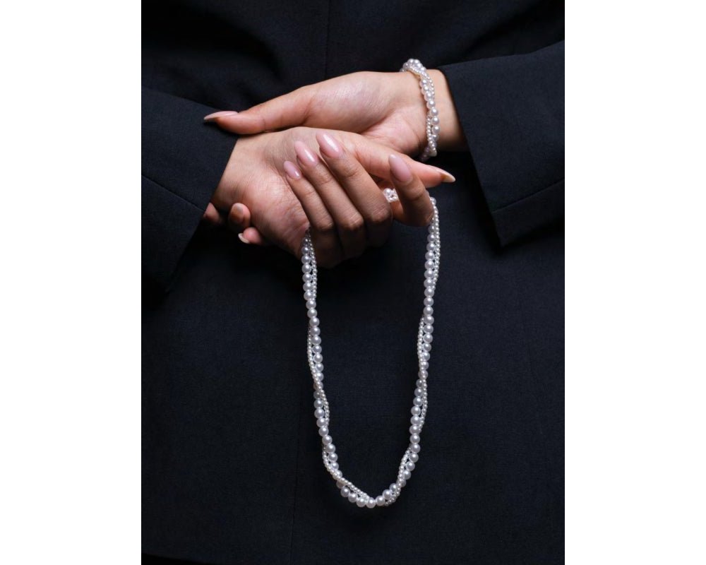 4Us Cesare Paciotti - Collana Donna - Acciaio - Perle