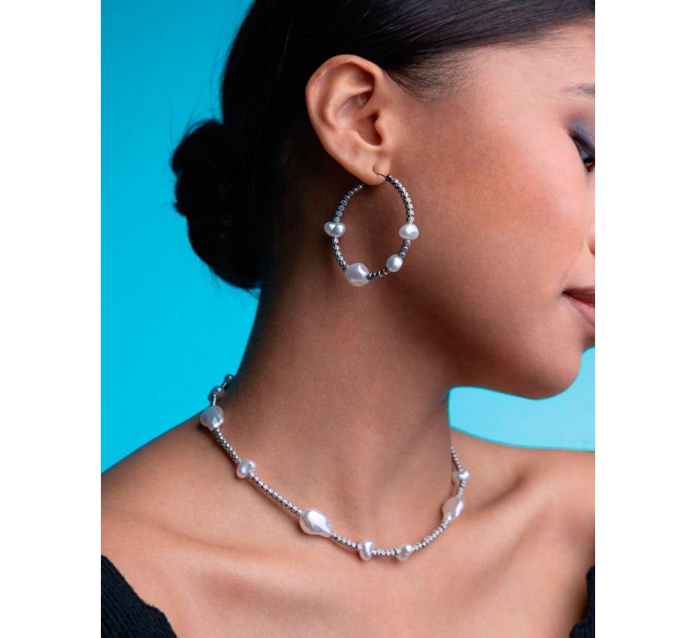 4Us Cesare Paciotti - Bracciale Acciaio - Perle