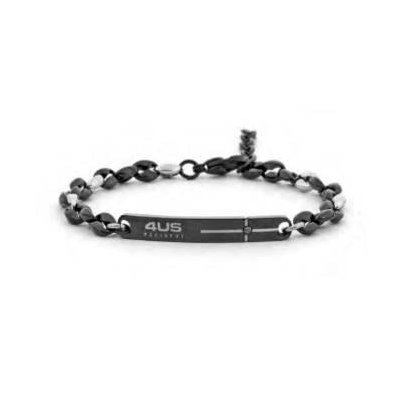 4Us Cesare Paciotti - Bracciale Uomo - Acciaio Nero