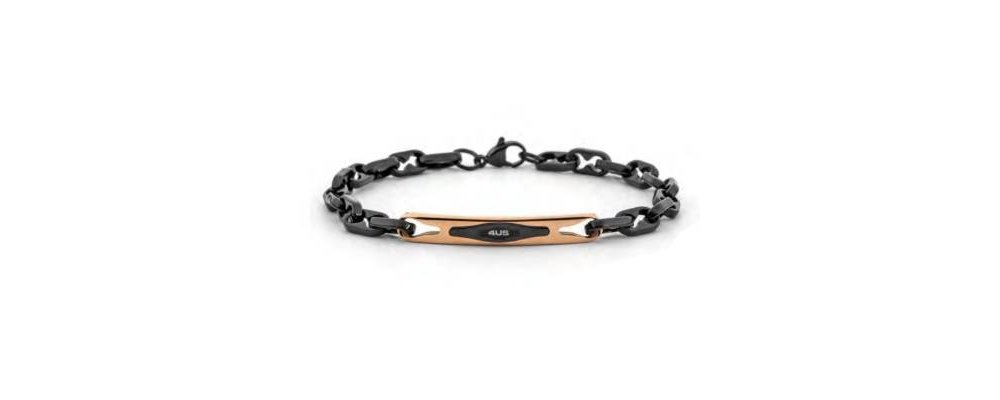 4Us Cesare Paciotti - Bracciale Uomo - Acciaio Nero